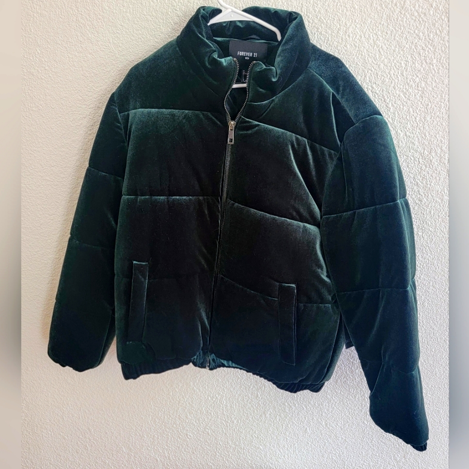 Brand New Emerald Green Velour Outerwear Jacket  Retails 75